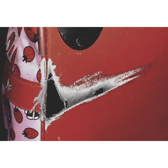 Hello Kitty Strawberry Sanrio Roller Luggage Travel Bag AESTHETICALLY DAMAGED - Picture 8 of 12